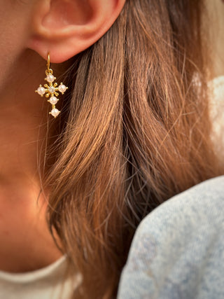 Mono-boucle Croix perles II