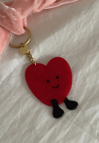 Porte-clés coeur rouge