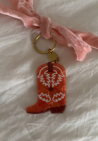 Porte-clés botte orange