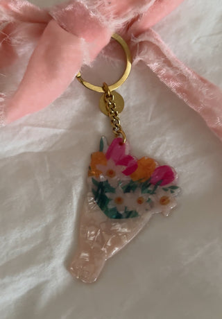 Porte-clés bouquet de fleurs