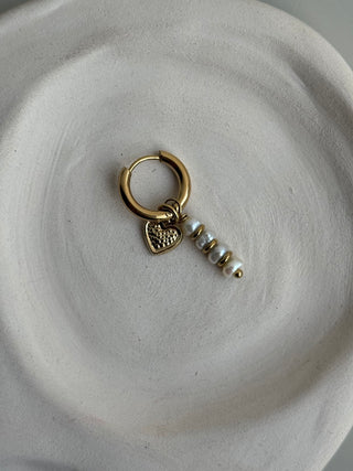 Mono-boucle Mini Coeur et Perles